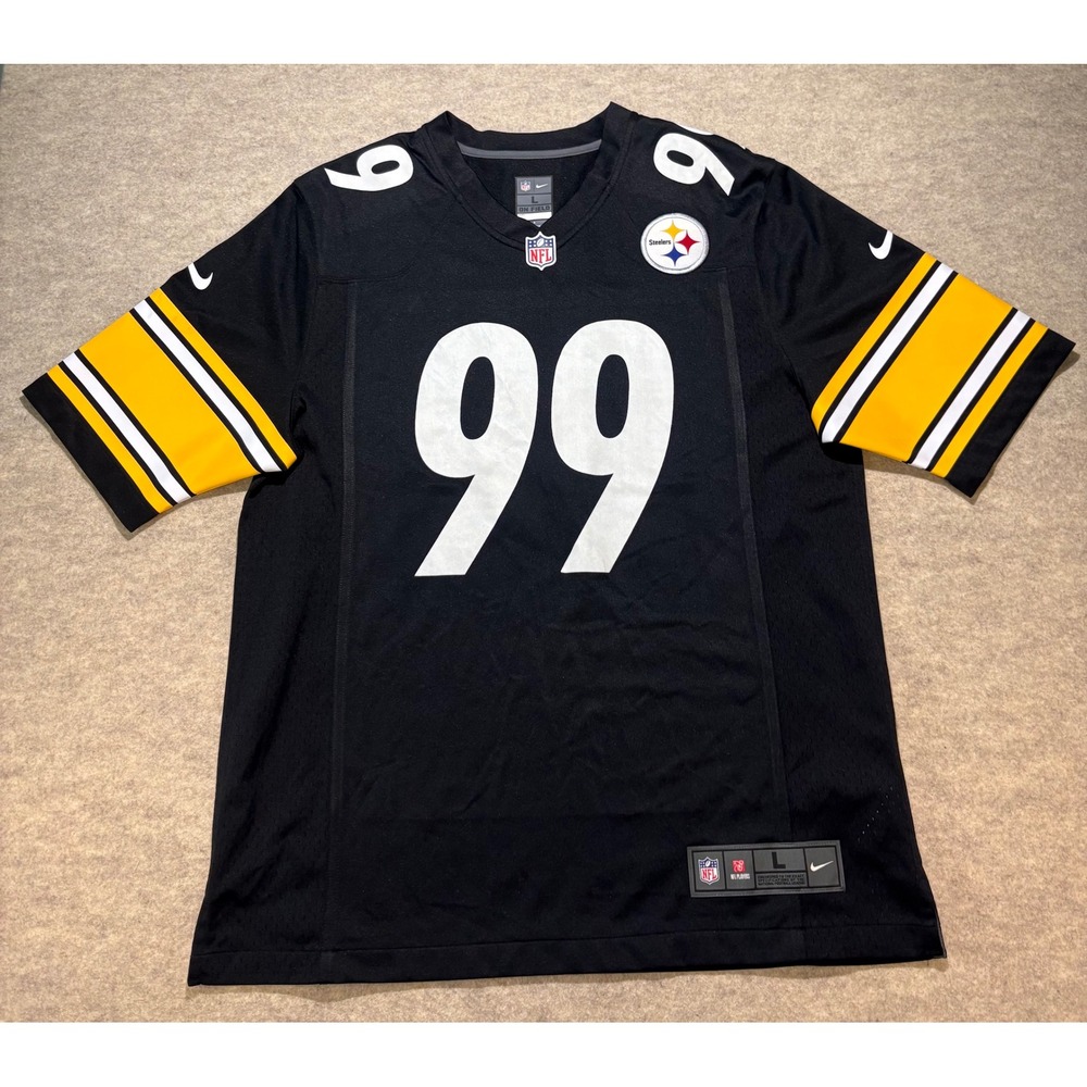 Nike Pittsburgh Steelers Larry Ogunjobi 99 Jersey Mens Large Black On Field NFL